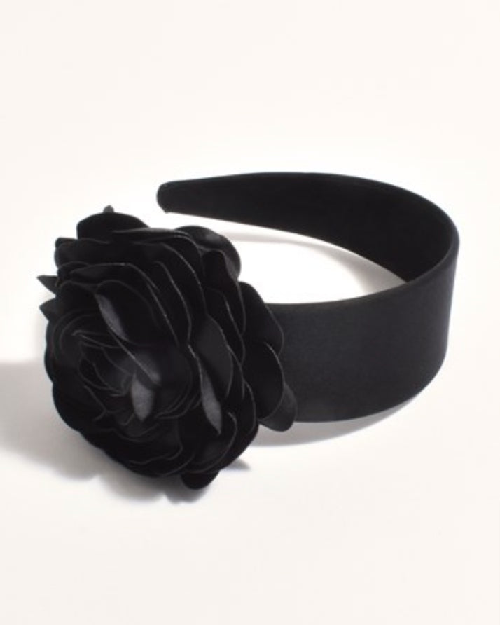Oversize Rose Event Headband Black - Global Free Style