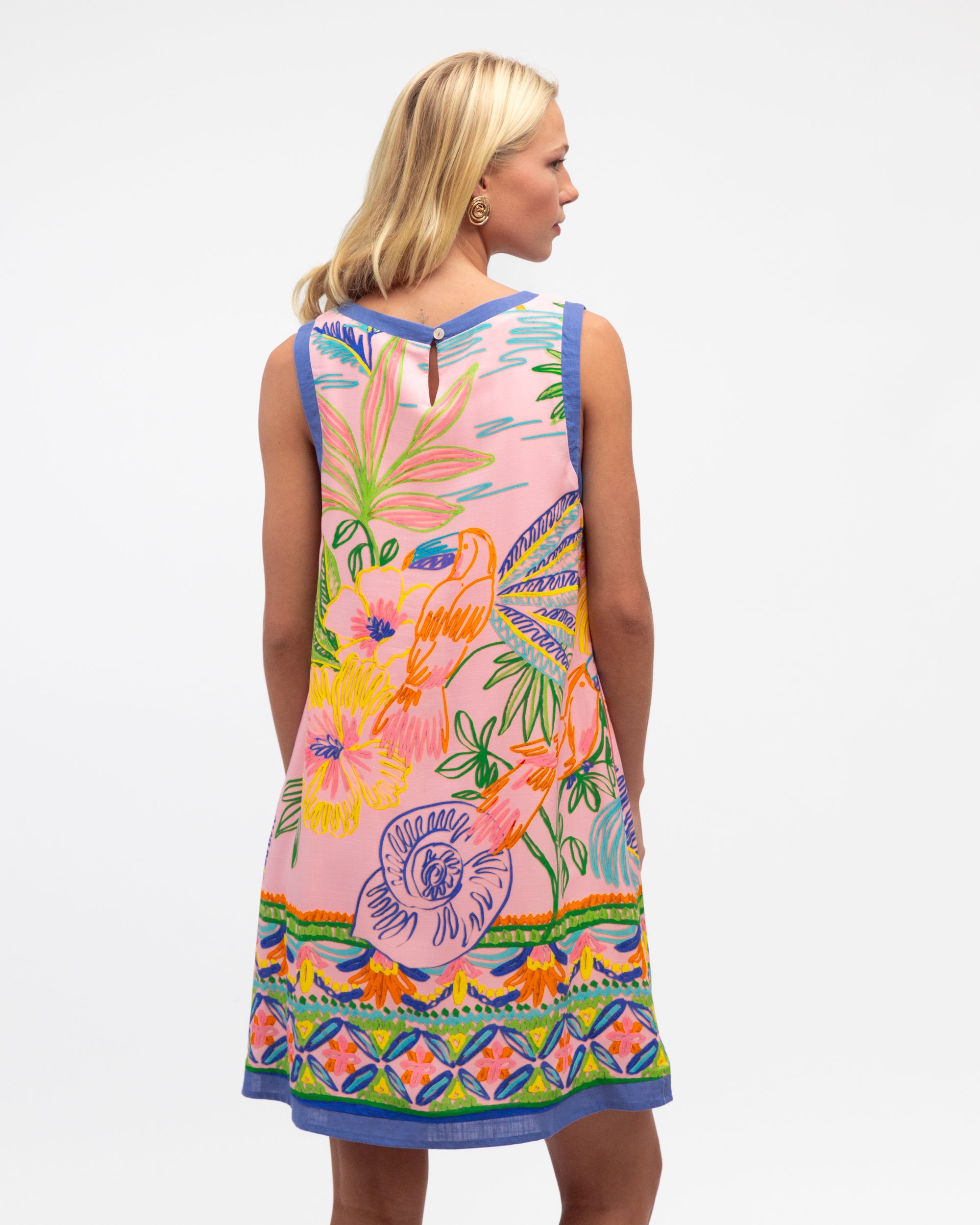 Mini Shift Dress Toucan Paradise - Global Free Style