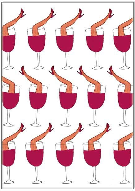 Legs in Wine Birthday Card Cards and Wrap Waterlyn