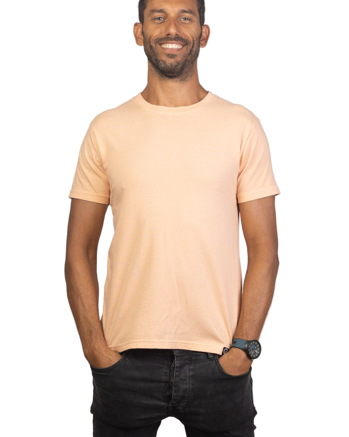 Peach Organic Cotton T Shirt Mens Tops Skumi S