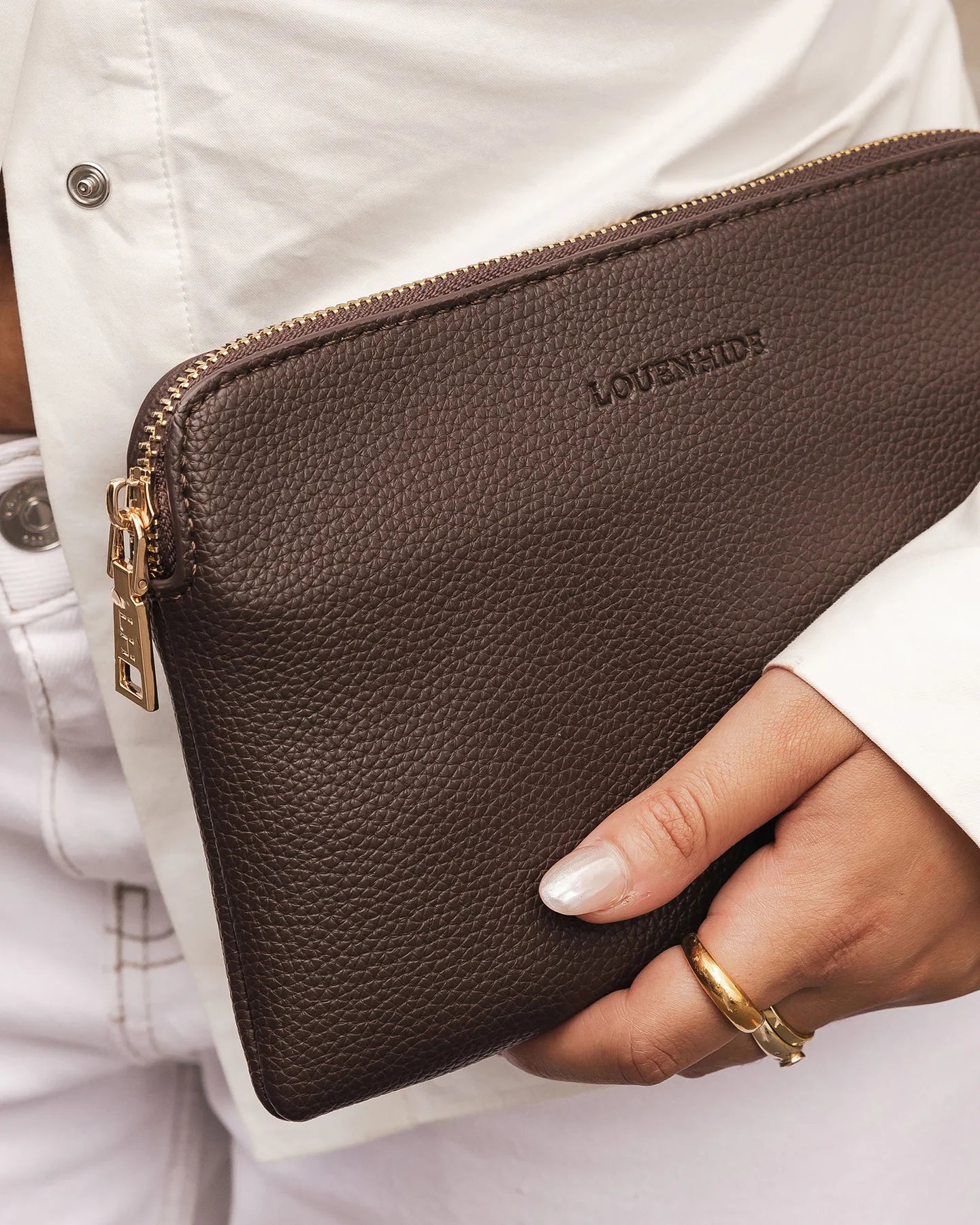 Poppy Clutch Chocolate Bags and Purses Louenhide