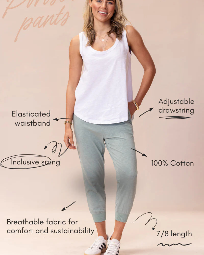 Portsea Pants 7/8 Sage Bottoms Jovie The Label