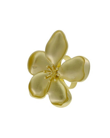 Brushed Flower Ring Gold Earrings Sun Accessories