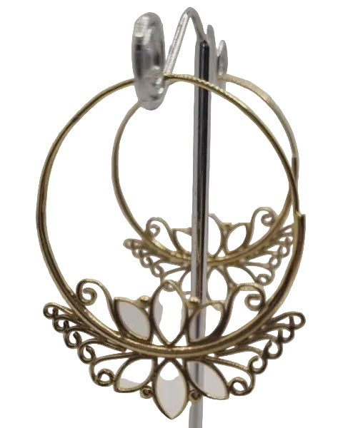 Brass Filigree Hoop Earrings Earrings Ombak