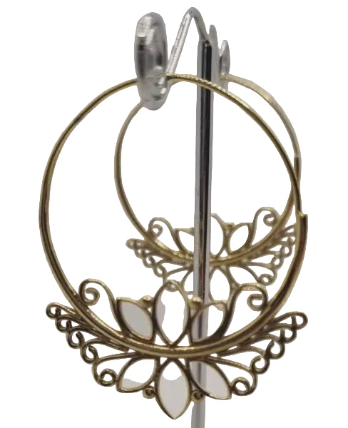 Brass Filigree Hoop Earrings Earrings Ombak