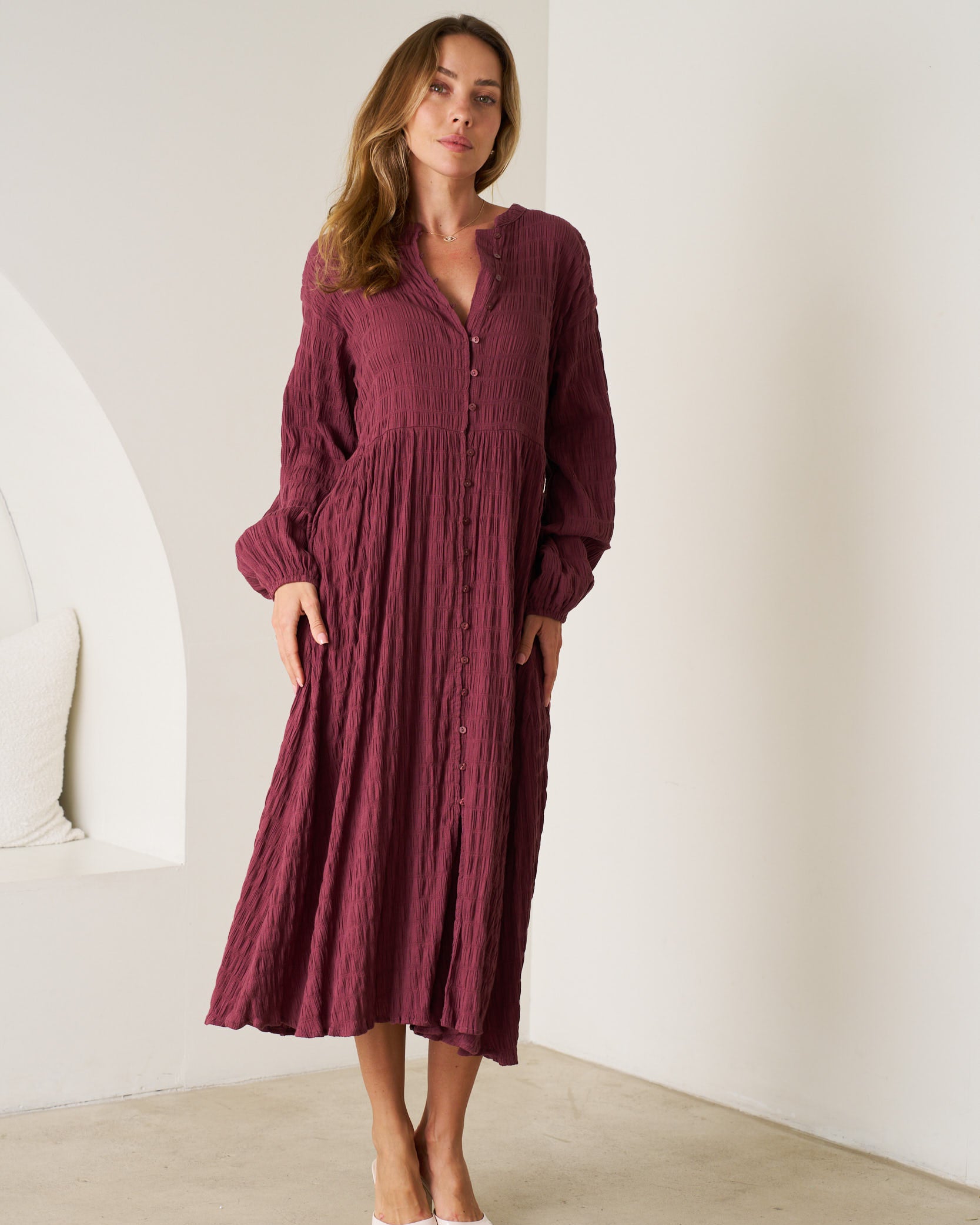 Elissa Cotton Maxi Dress Mulberry Dresses Valeria Label