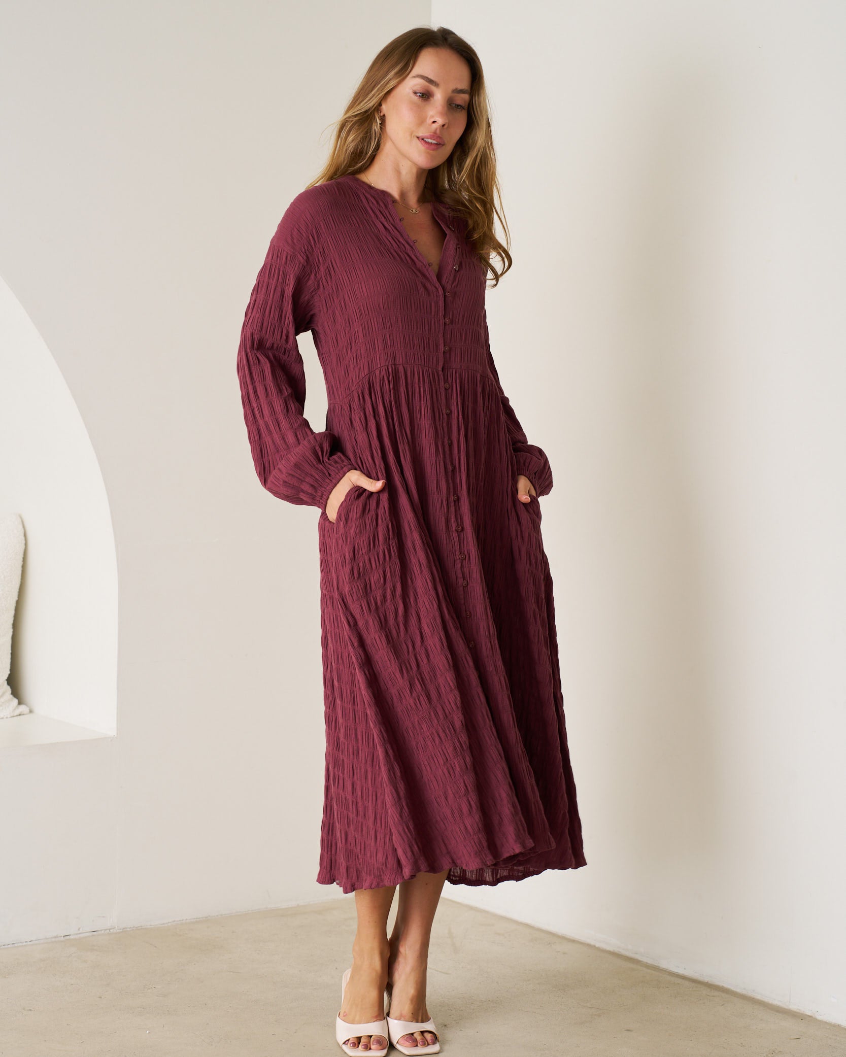 Elissa Cotton Maxi Dress Mulberry Dresses Valeria Label