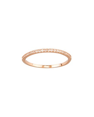 Rose Gold Half Crystal Band Ring Rings Tiger Tree