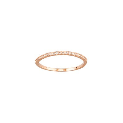Rose Gold Half Crystal Band Ring Rings Tiger Tree