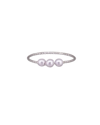 Silver Triple Pearl Dainty Ring Rings Tiger Tree