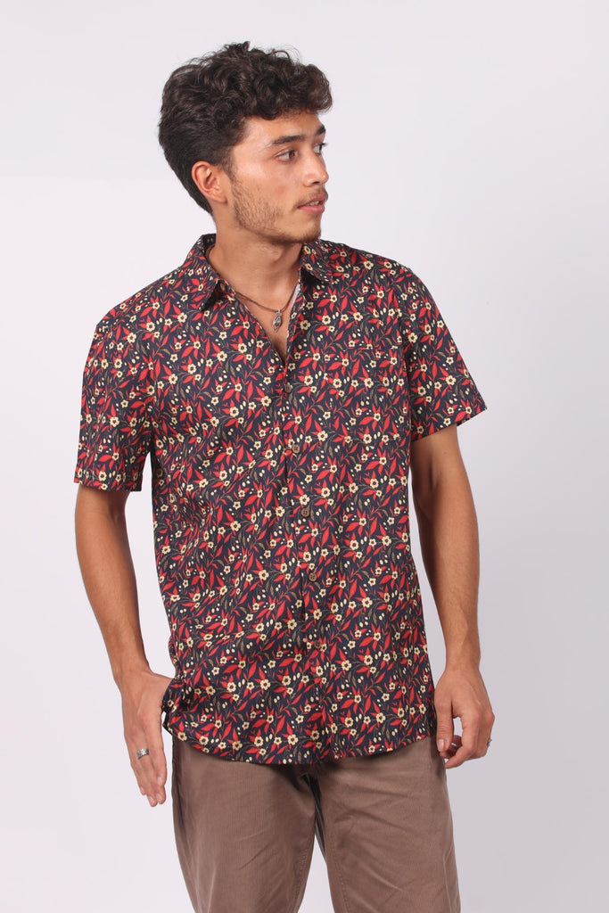 Red Hot Mens Short Sleeve Shirt - Global Free Style