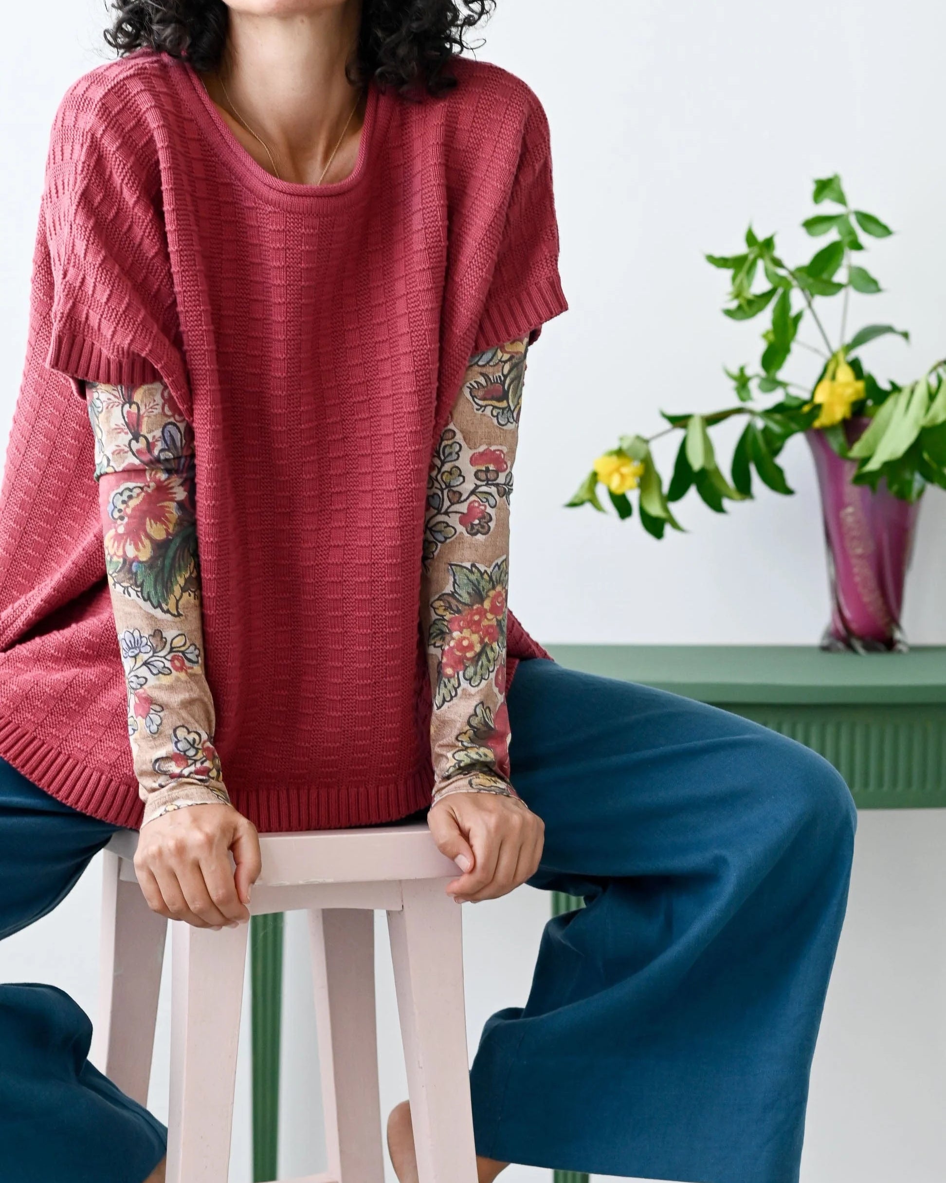 Ally Tee Tan Floral Tops Lazybones
