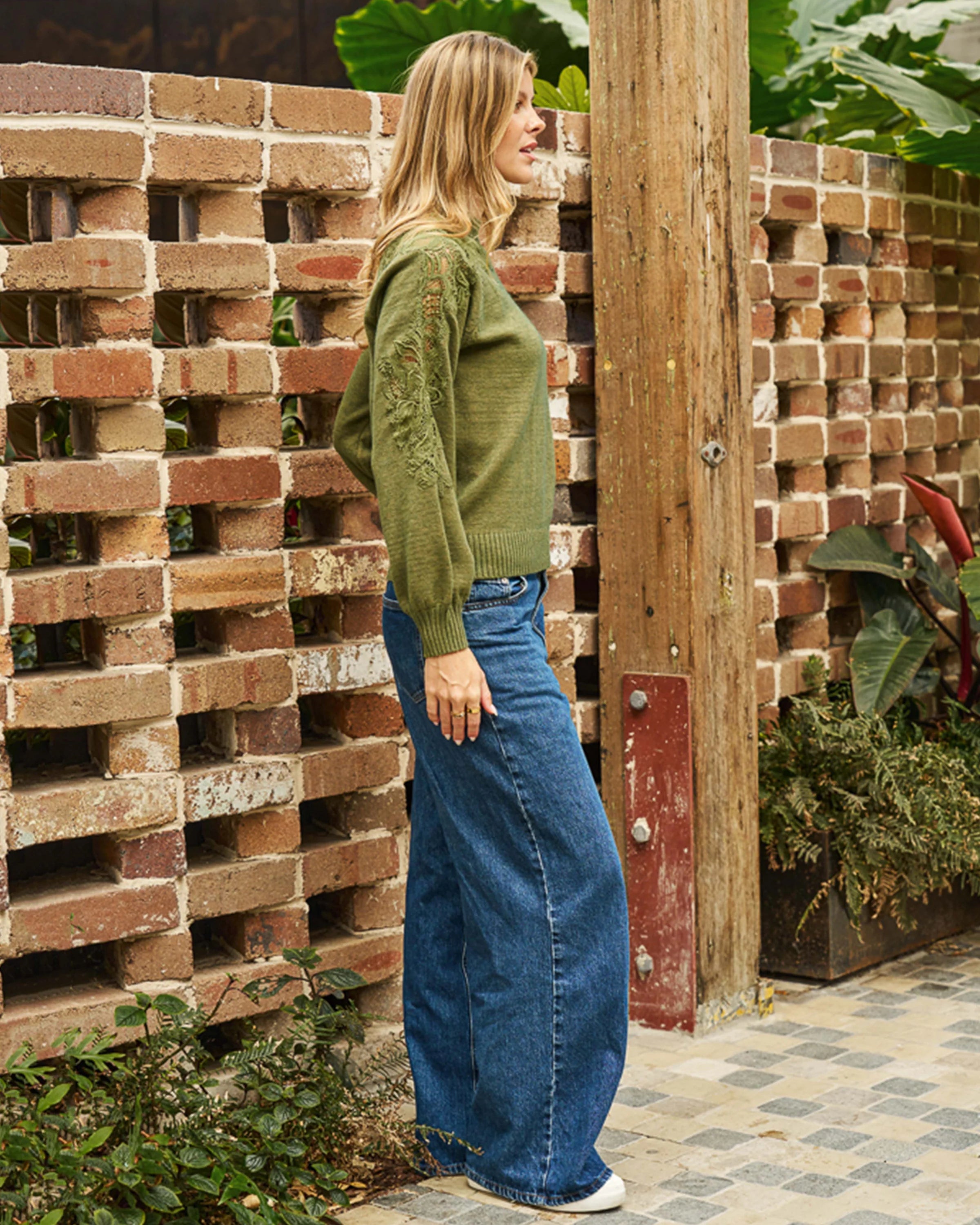 Reuben Sweater Khaki Tops Boho