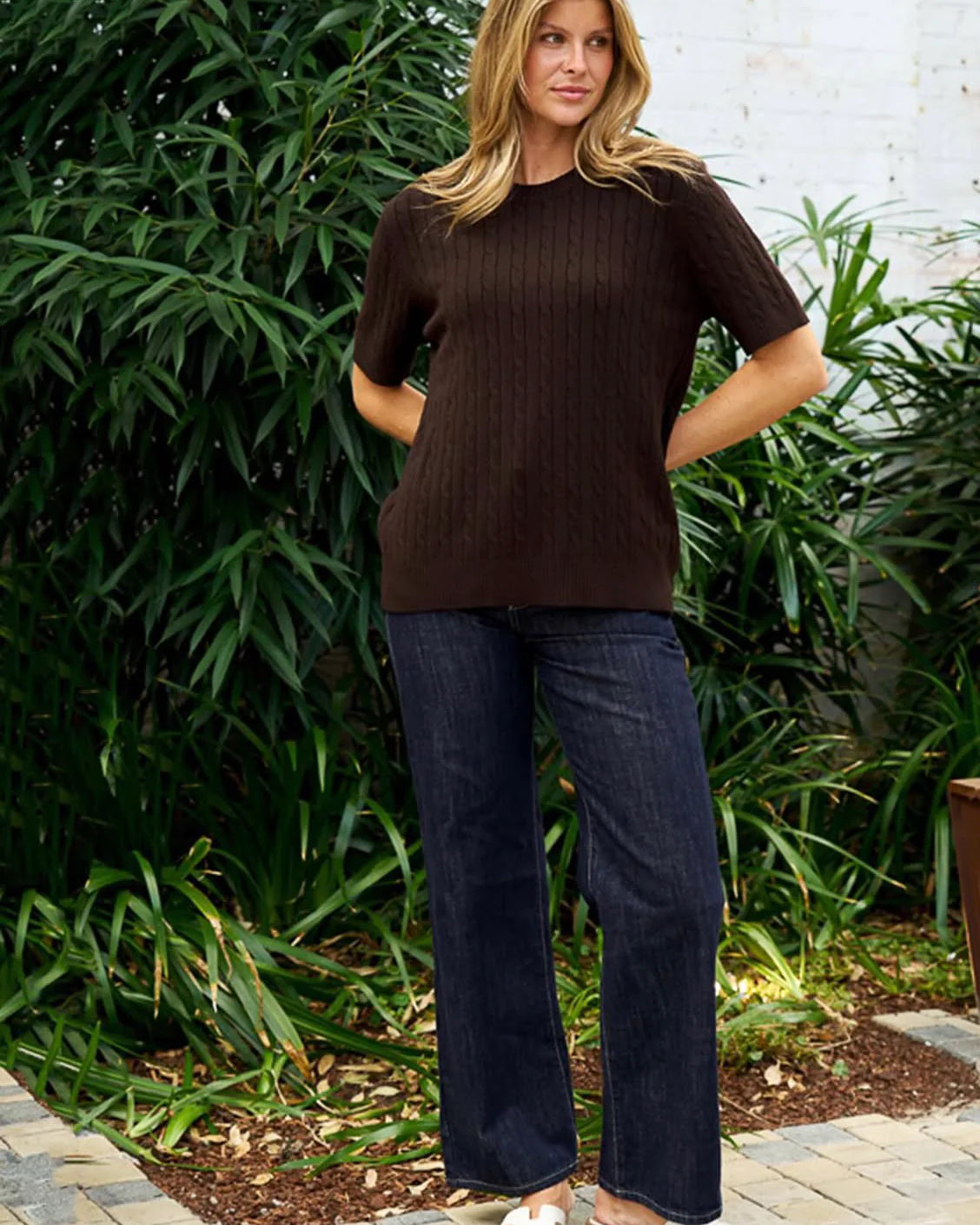 Rhodri Knit Top Coffee Tops Boho
