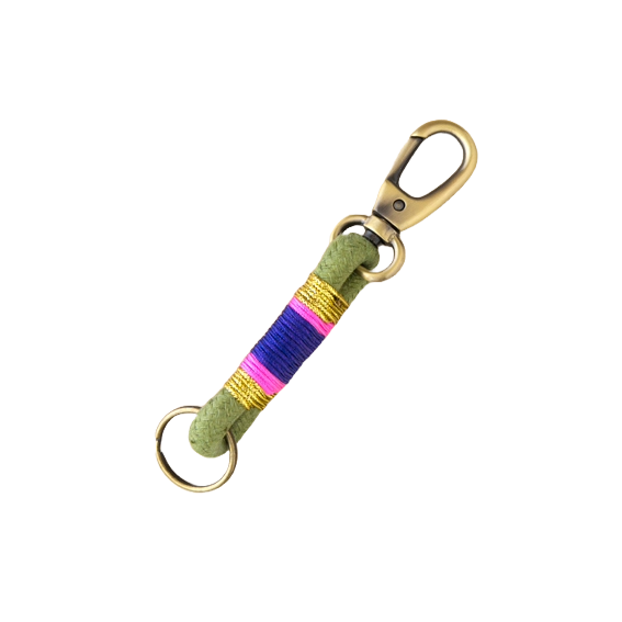 Rope Key Fob Olive Gold Purple Keyrings Natural Life