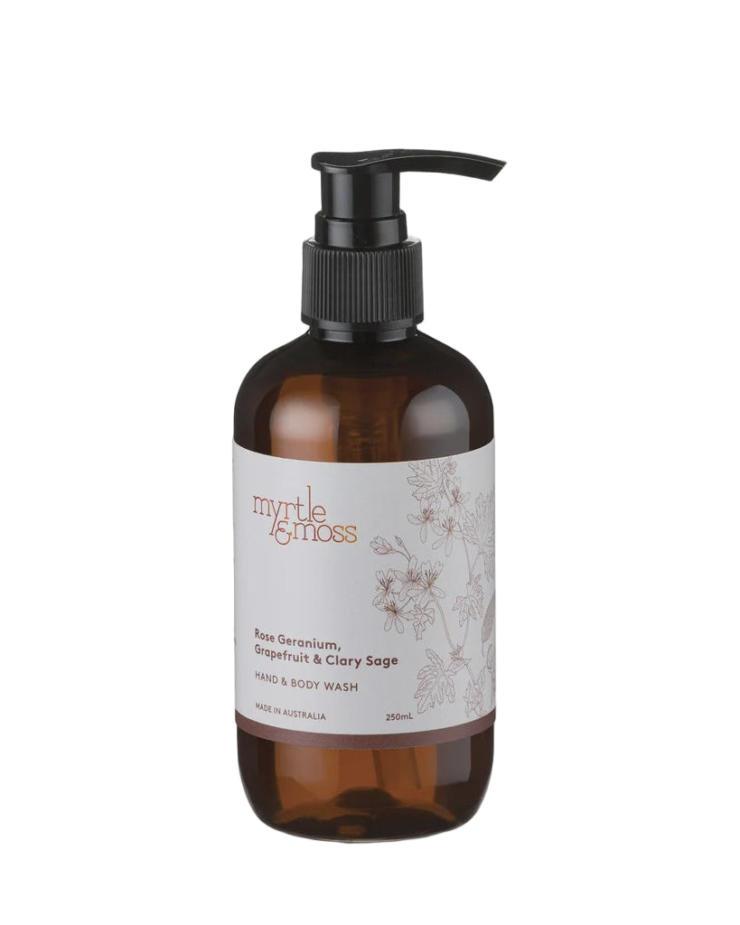 Hand & Body Wash 250mL Rose Geranium, Grapefruit &... Body Myrtle & Moss