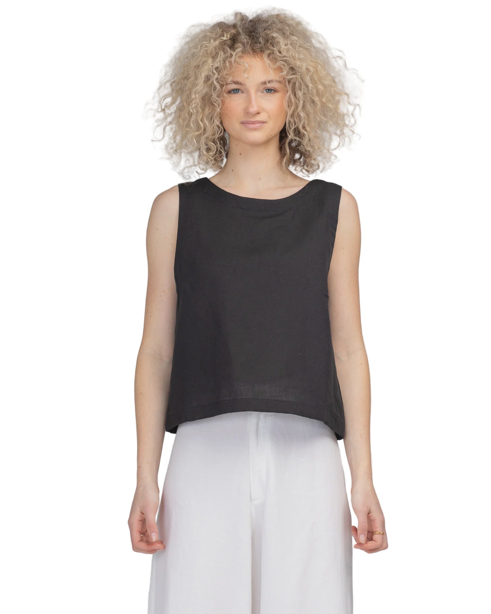 Rose Linen Top Black Tops Boom Shankar 6