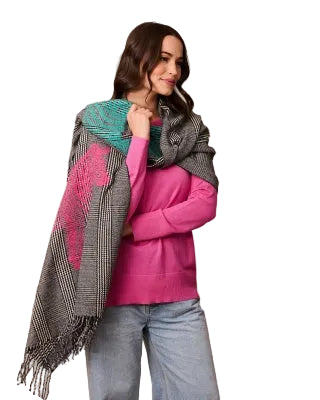 Black Check Zebra Pop Scarf Scarves and Sarongs Tiger Tree