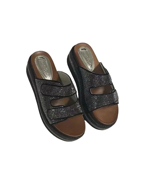 Skyler Leather Slides Black Shoes Ameise 36