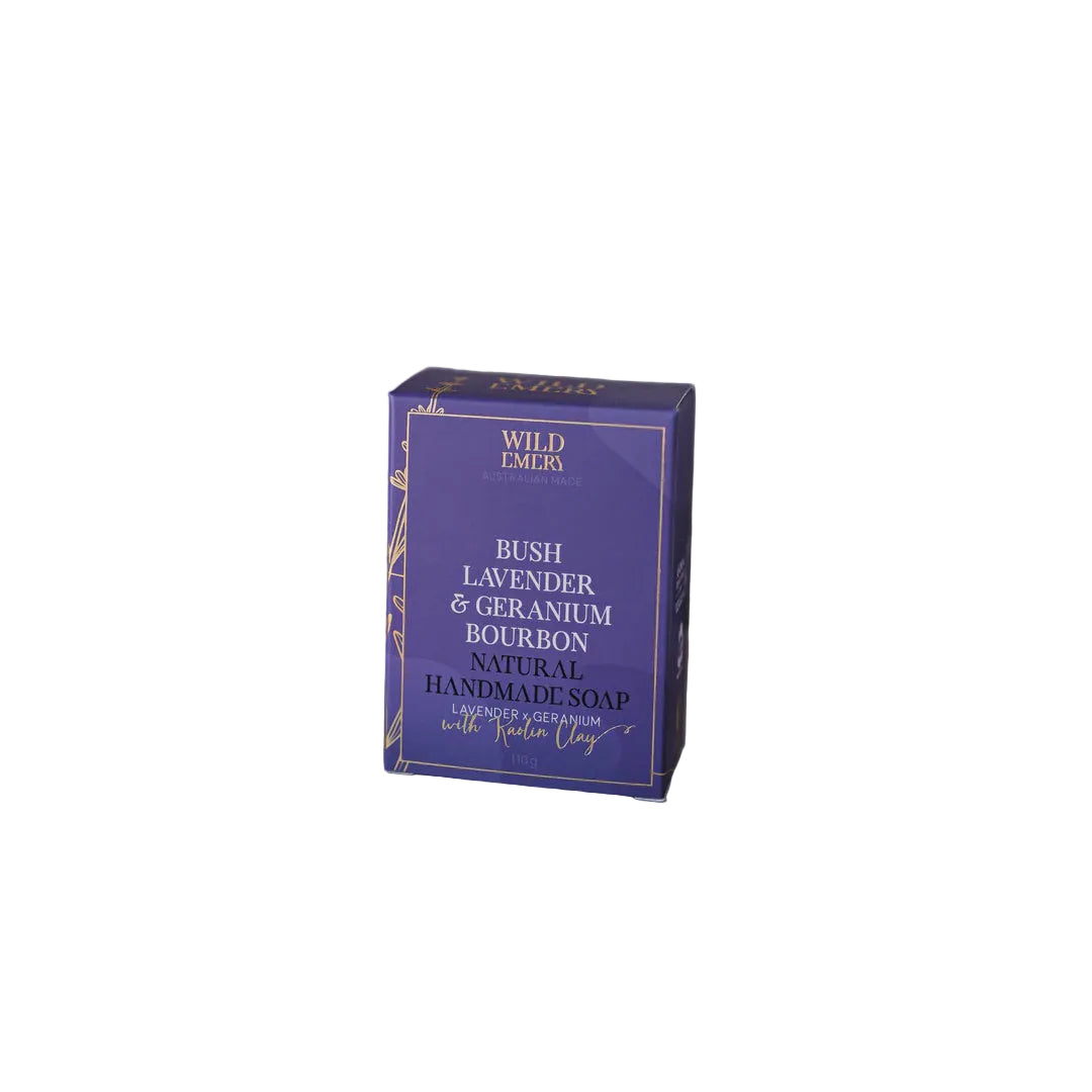 Bush Lavender and Geranium Bourbon Natural Handmade Soap Body Wild Emery