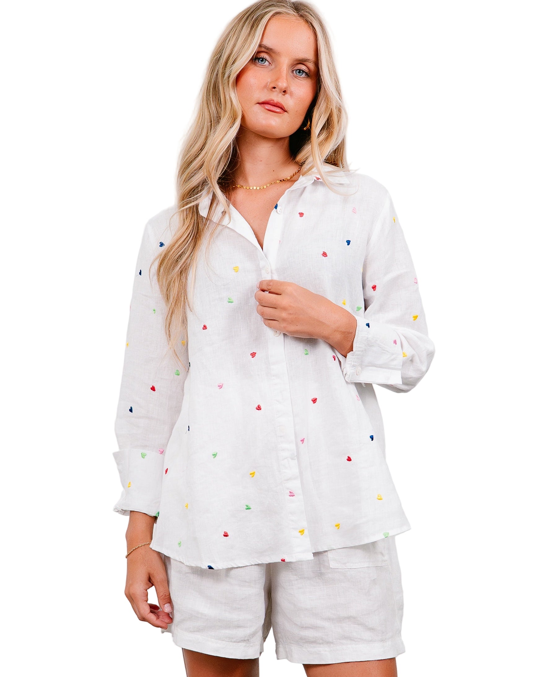 Soul Sparrow Heart Shirt White Tops Label of Love S (8-10)