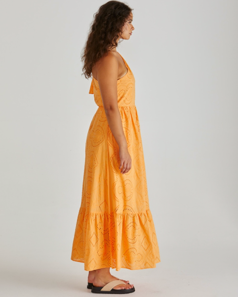 Riva One Shoulder Maxi Dress Orange Dresses Sass Clothing