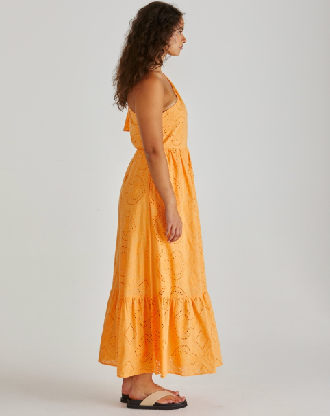 Riva One Shoulder Maxi Dress Orange Dresses Betty Basics