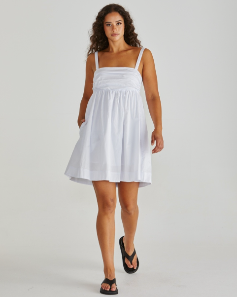 Laurie Empire Line Mini Dress White Dresses Sass Clothing