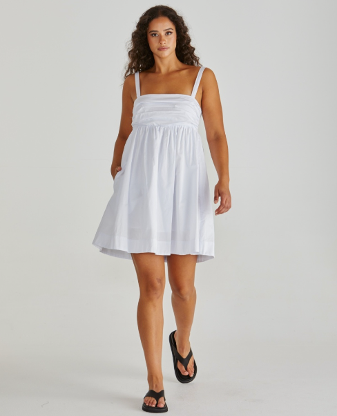 Laurie Empire Line Mini Dress White Dresses Sass Clothing