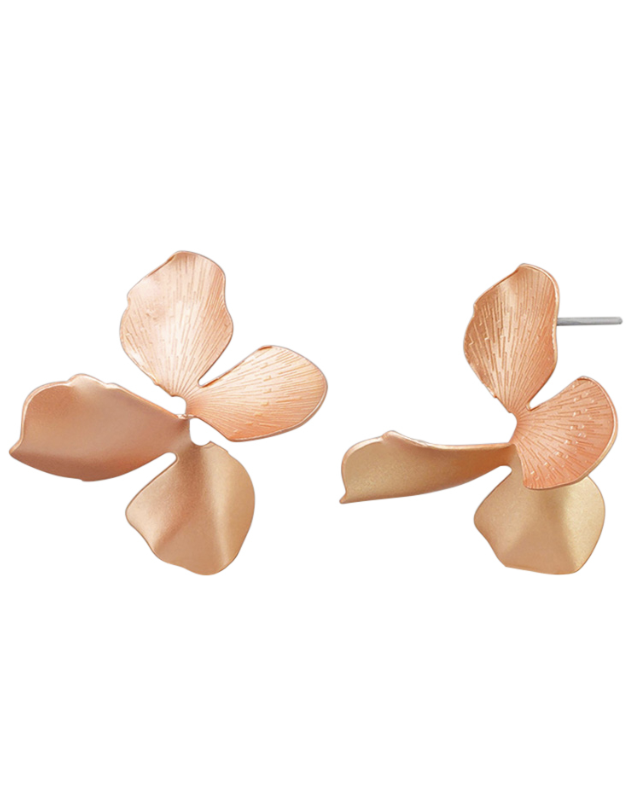 Copper Twisted Flower Earrings Tiger Tree