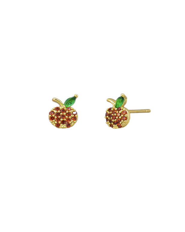 Red Crystal Apple Earrings Earrings Tiger Tree