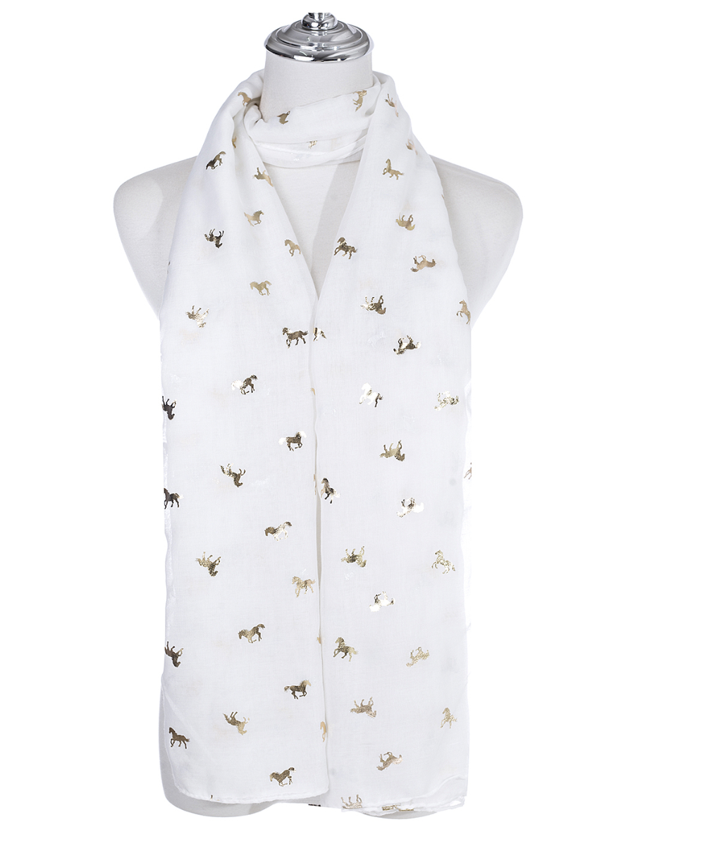 Scarf SC1865 WHITE Scarves and Sarongs Ivys