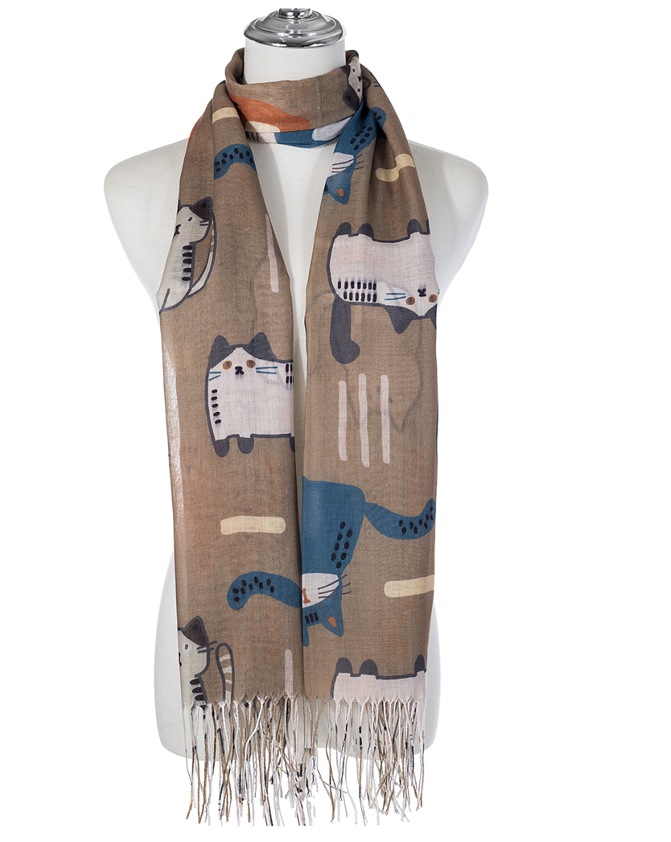 Scarf SC1951 COFFEE Scarves and Sarongs Ivys