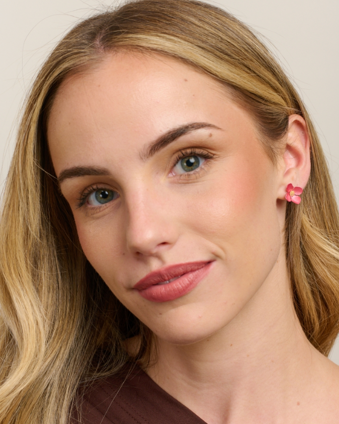 Pink Flower Earrings Tiger Tree