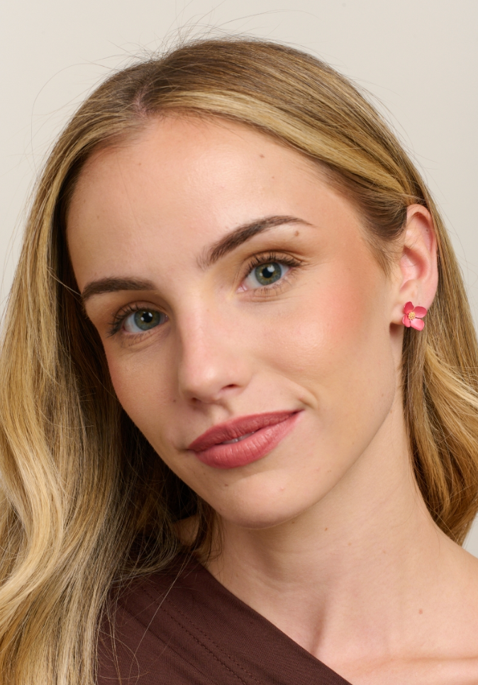 Pink Flower Earrings Tiger Tree