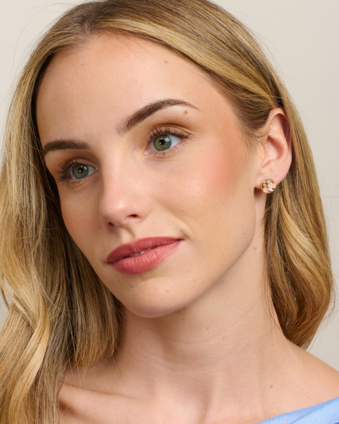 Pink Flower Crystal Bouquet Earrings Earrings Tiger Tree