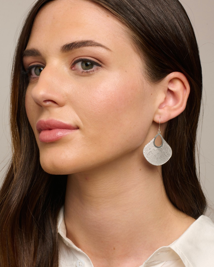 Silver Uchiwa Earrings Earrings Tiger Tree