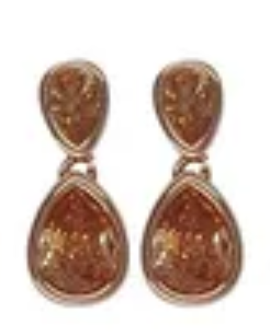 Double Teardrop Post Earring Rose Champagne Earrings Fabienne