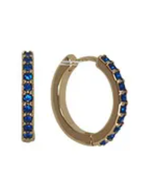 Multi Cz Hoop ER Sapphire Gold Earrings Fabienne