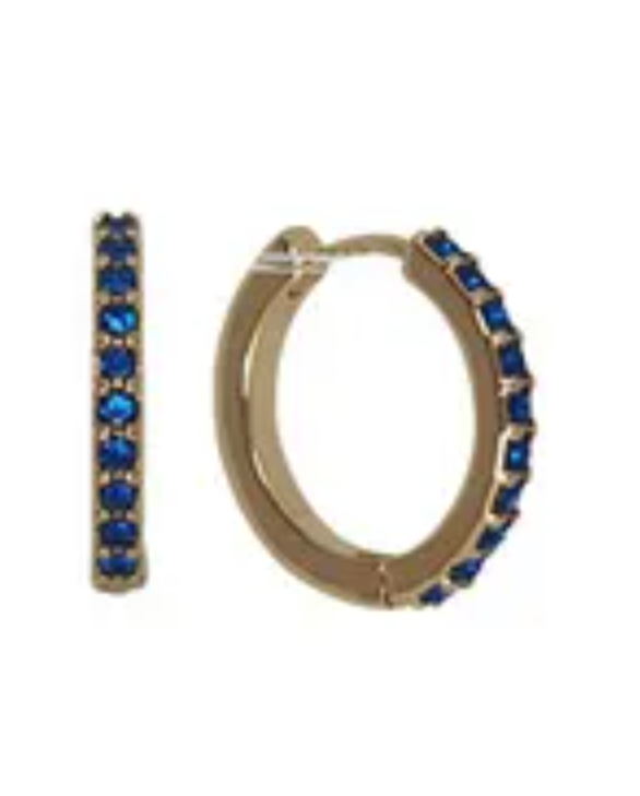 Multi Cz Hoop ER Sapphire Gold Earrings Fabienne