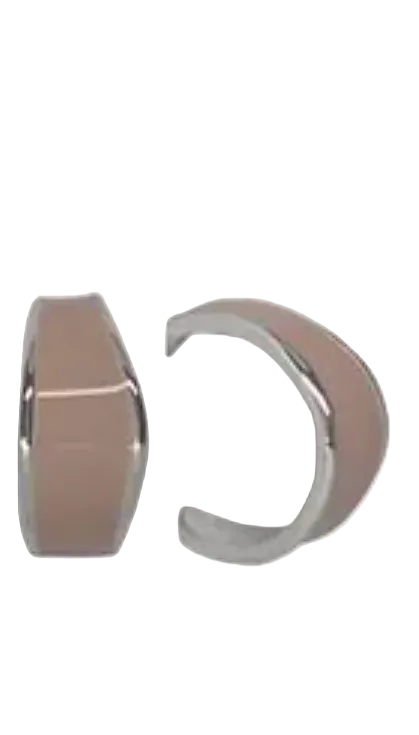 Irregular Enamel Hoop Post Earring Primrose Pink Silver Earrings Fabienne