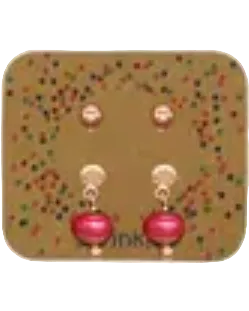 Sprinkles Stud/Ball Drop Earring Dark Pink Rose Gold Earrings Fabienne