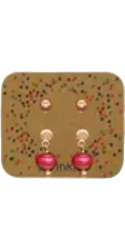 Sprinkles Stud/Ball Drop Earring Dark Pink Rose Gold Earrings Fabienne