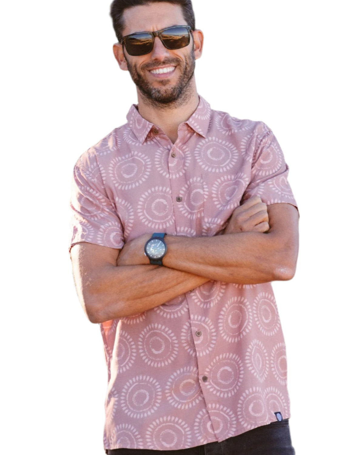 Shining Light Mens Short Sleeve Shirt Mens Tops Skumi XS