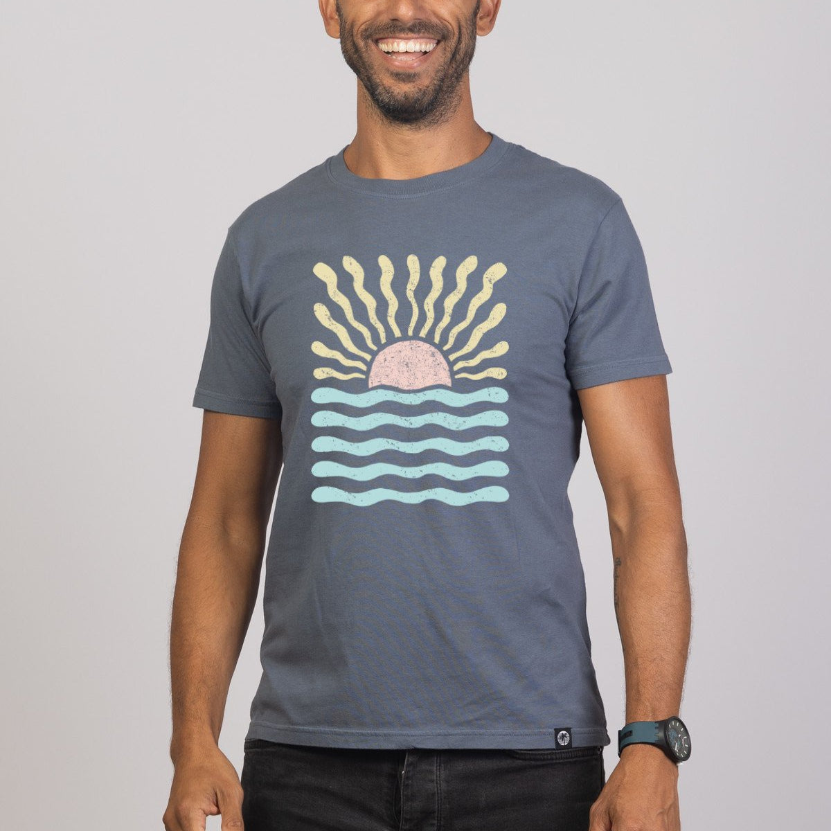 Night Blue Sunrise Over Sea Mens Tops Skumi