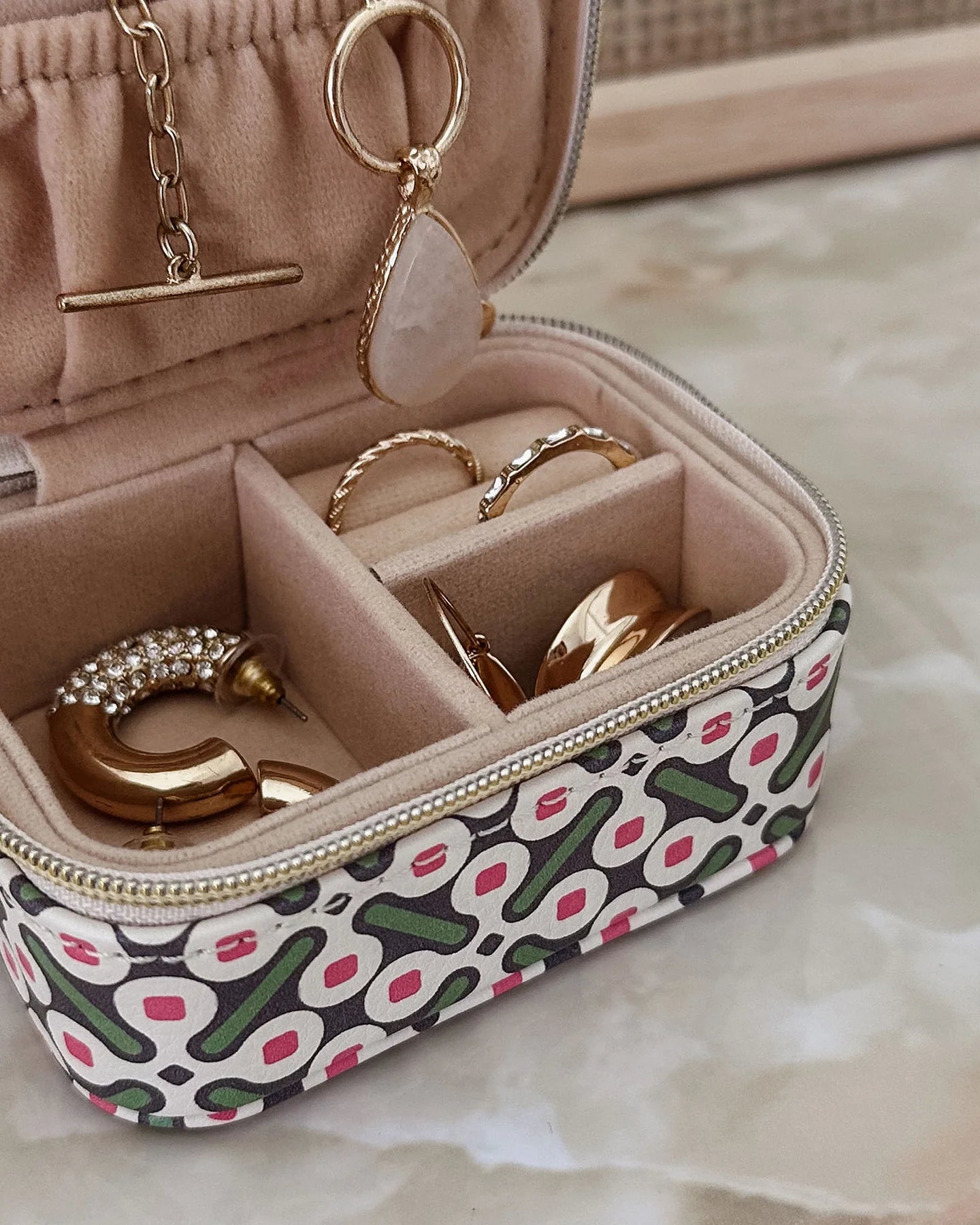 Suzie Jewellery Box - Retro Olive - Global Free Style