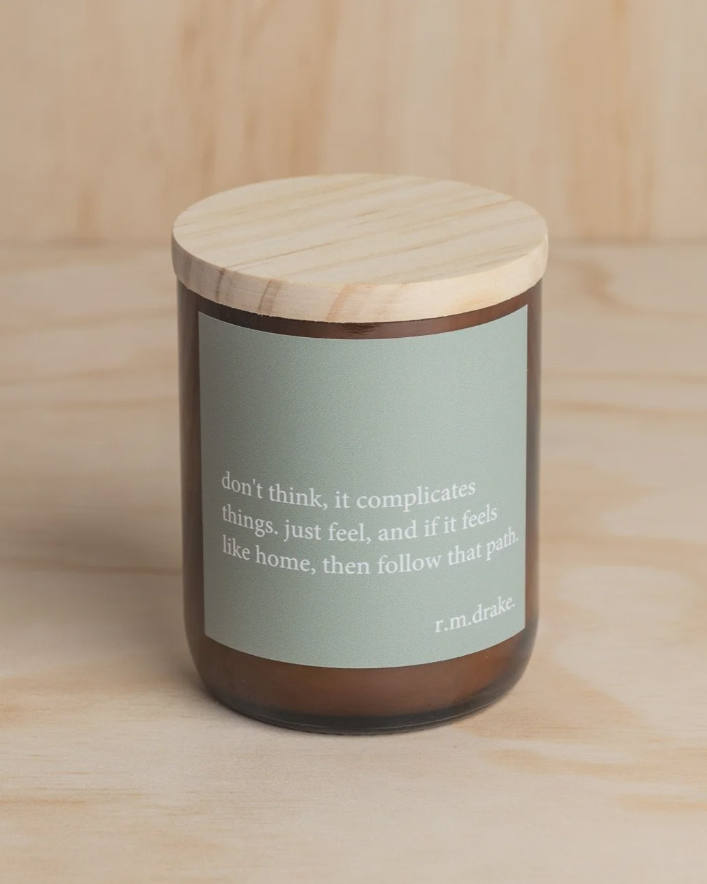 Heartfelt Quote Candle - don't think, just feel Gifts and Accessories Commonfolk
