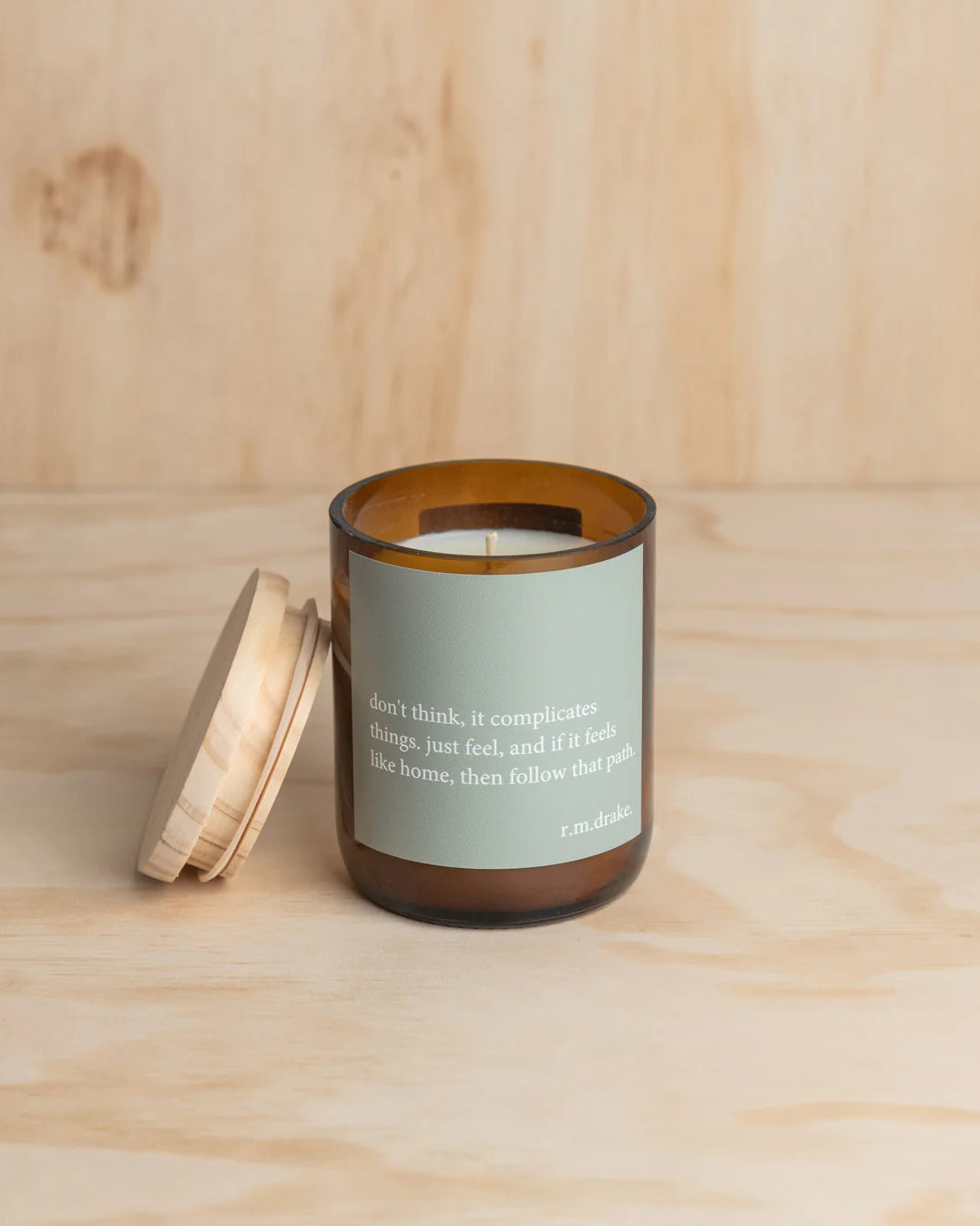 Heartfelt Quote Candle - don't think, just feel Gifts and Accessories Commonfolk