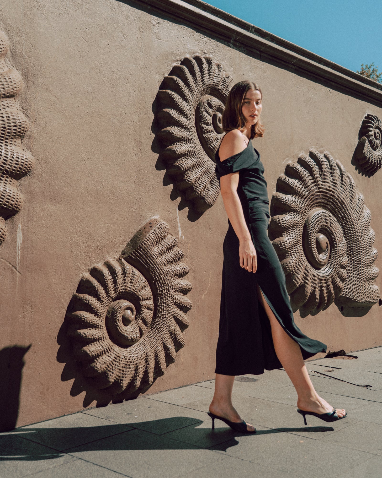 Asymmetrical Neckline Maxi Dress Black Dresses White Closet