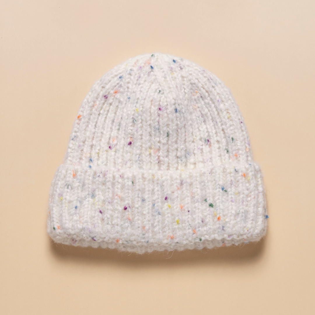 Speckle Knit Beanie White Hats & Millinery Taylor Hill
